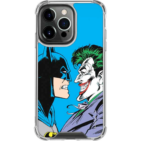 DC Comics The Joker vs Batman Vintage art iPhone 14 Pro Clear Case